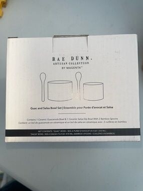 Rae Dunn White Guac and Salsa Bowl Set